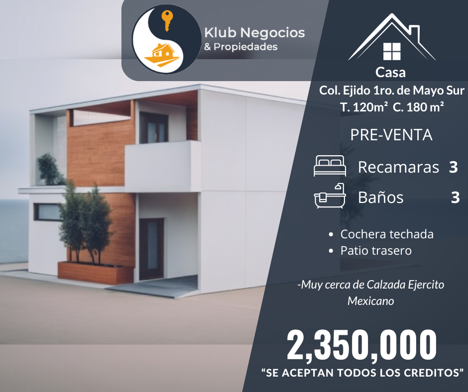 Casa Col. Ejido 1ro. de Mayo Sur
